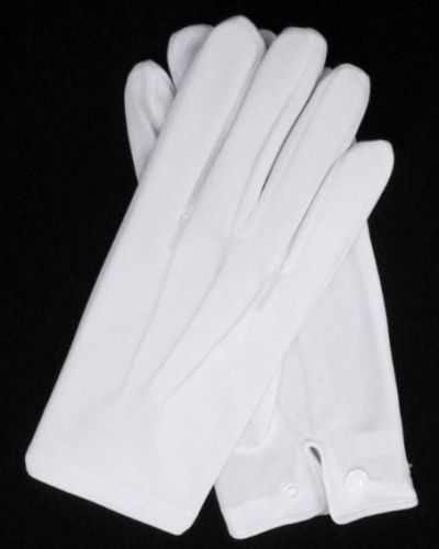 Kód: 34212 Diplomaosztóra ünnepi alkalmakra elegáns férfi fehér nylon kesztyű  3 méretben